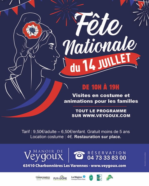 affiche Fete Nationale de Charbonnières les Varennes