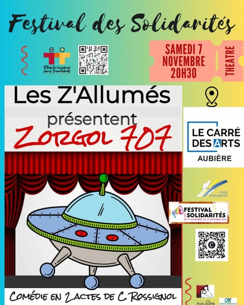 Théâtre solidaire "Zorgol707" avec la troupe des Z'Allumés de Champeix